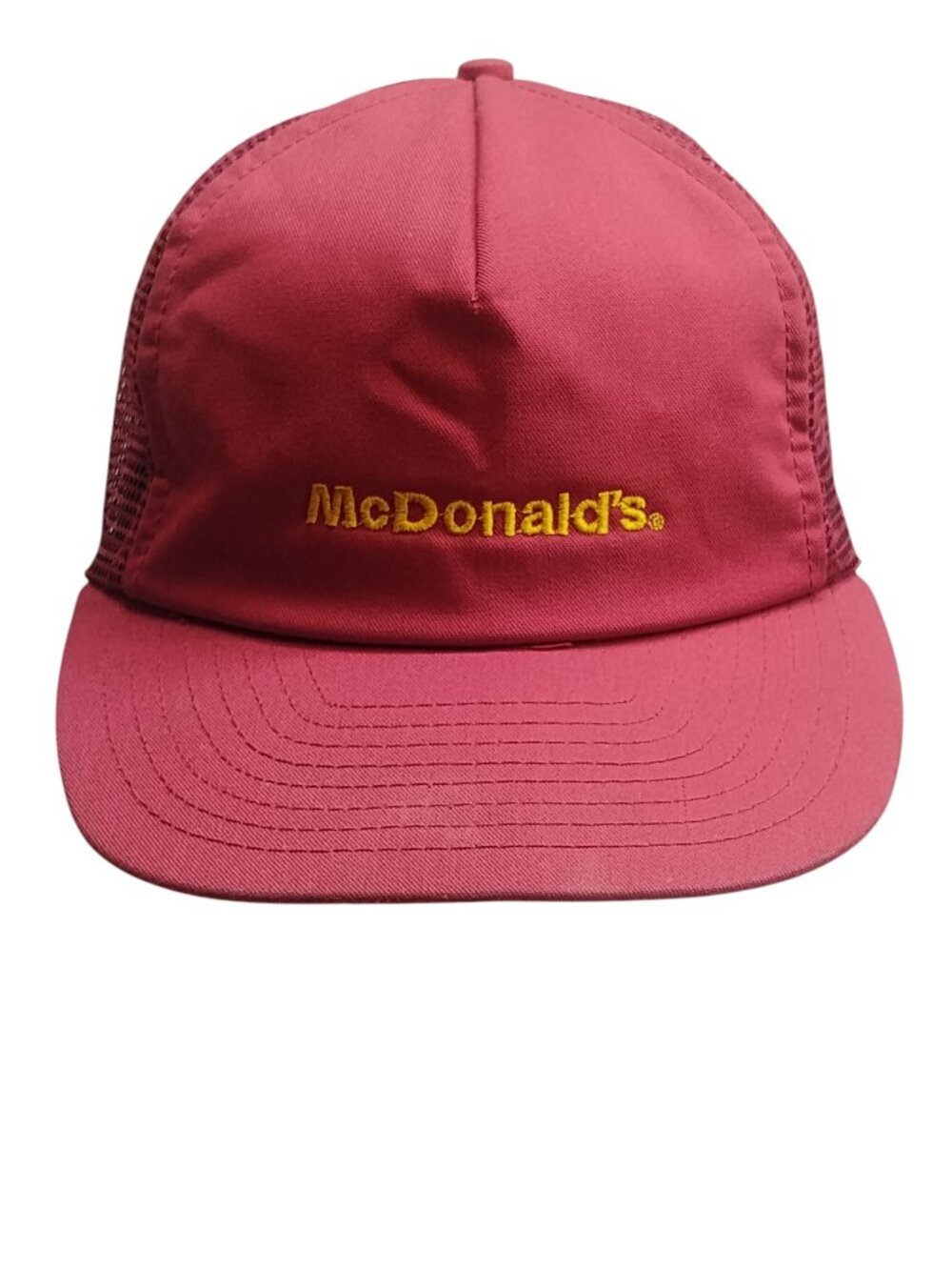 Vintage McDonald’s Employee Crew Member Hat Red 80's 1980s Restaurant Fastfood